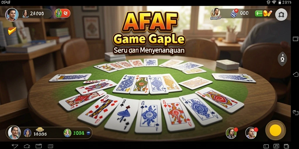 Tampilan gameplay seru AFAF dengan elemen Gaple yang klasik.