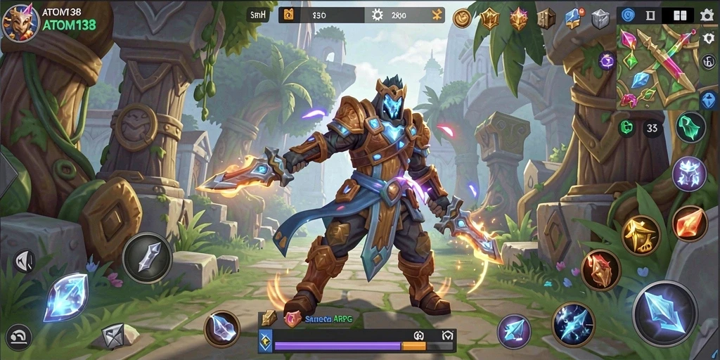 Gameplay seru dan menantang dalam ATOM138 ARPG.