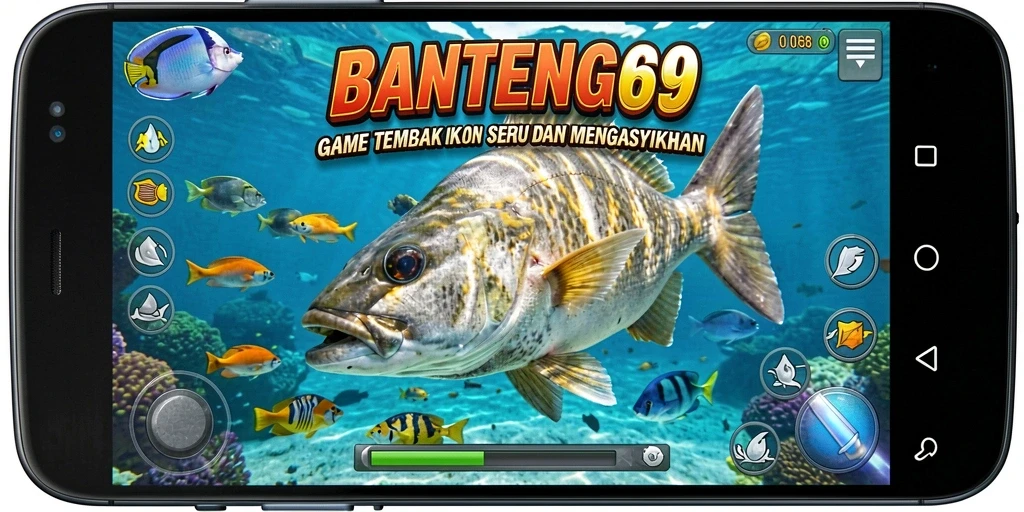 Tampilan seru gameplay Tembak Ikan di BANTENG69.