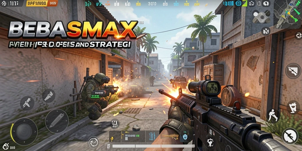 Tampilan gameplay menegangkan dalam BEBASMAX dengan aksi tembak-menembak.