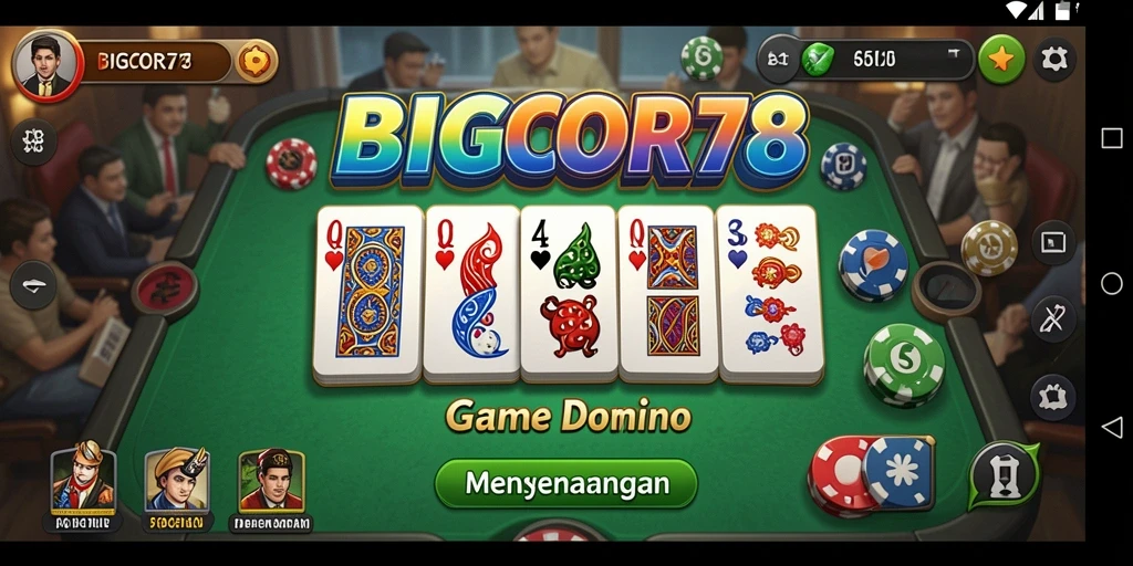Screenshot permainan BIGCOR78 yang menampilkan serunya gameplay Domino.