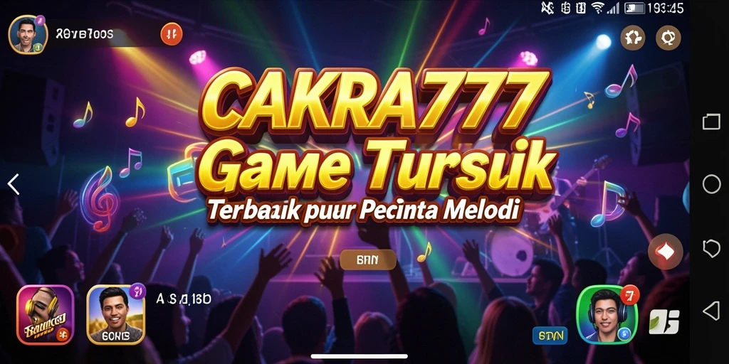 Screenshot utama CAKRA777 menampilkan gameplay menyerukan dan interaktif di dunia musik.