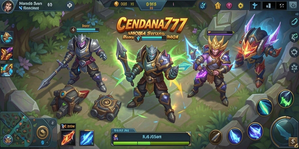 Screenshot menunjukkan aksi seru dalam permainan CENDANA777 MOBA.