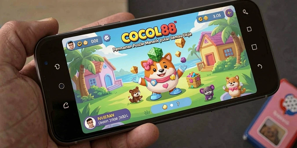 Tampilan gameplay COCOL88 dengan grafis puzzle yang berwarna-warni.