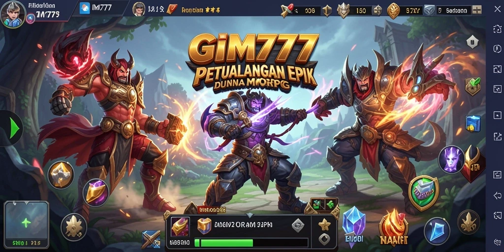 Tampilan gameplay menarik di GIM777 dengan aksi petualangan MMORPG.