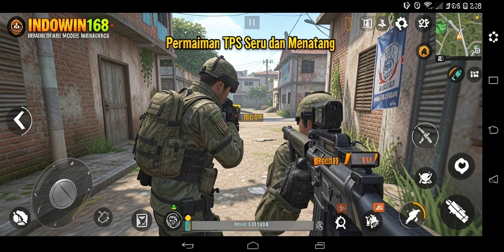 Tampilan gameplay INDOWIN168 dalam aksi TPS yang mendebarkan.
