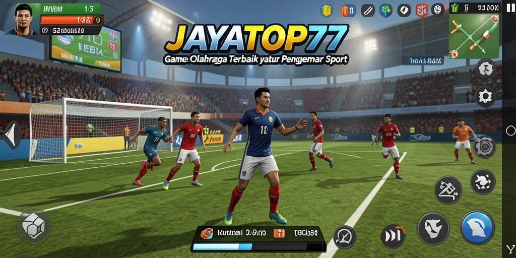 Tampilan gameplay seru dari JAYATOP77, menampilkan aksi olahraga yang mendebarkan.
