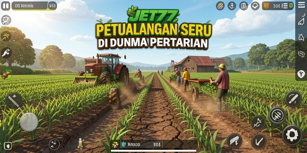 Screenshot dari gameplay <strong>JET77</strong> menampilkan kegiatan bercocok tanam yang menyenangkan.