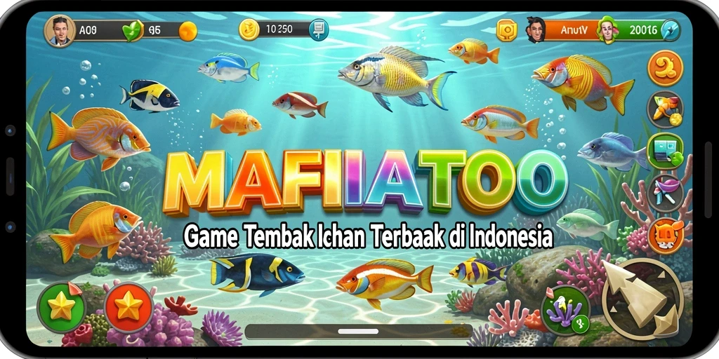 Tampilan gameplay MAFIATOTO yang seru saat membidik ikan.