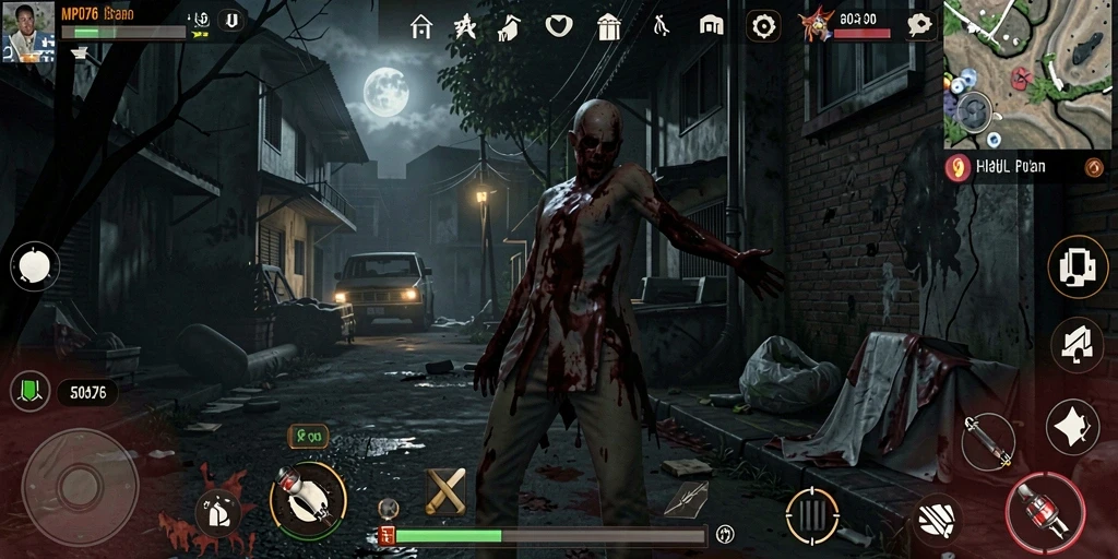 Gameplay MPO76 menampilkan suasana horor yang mencekam dan penuh ketegangan.