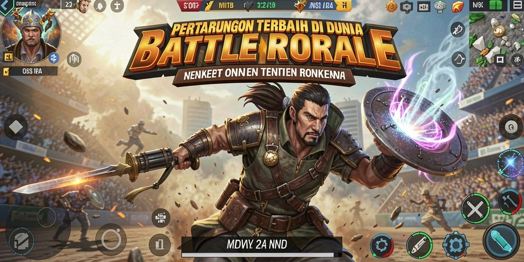 Screenshot MPOID menampilkan aksi seru dalam pertempuran Battle Royale.