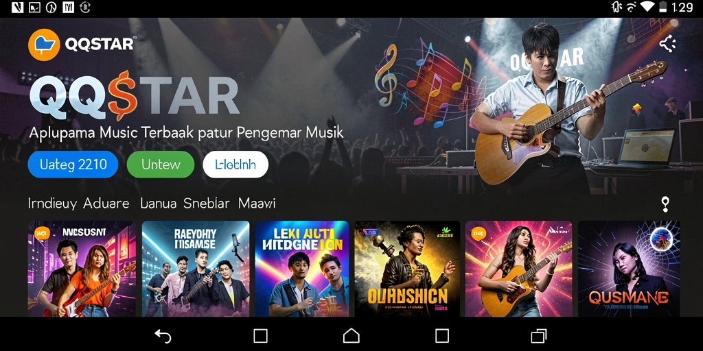Tampilan gameplay QQSTAR yang penuh energi dalam bermain musik.