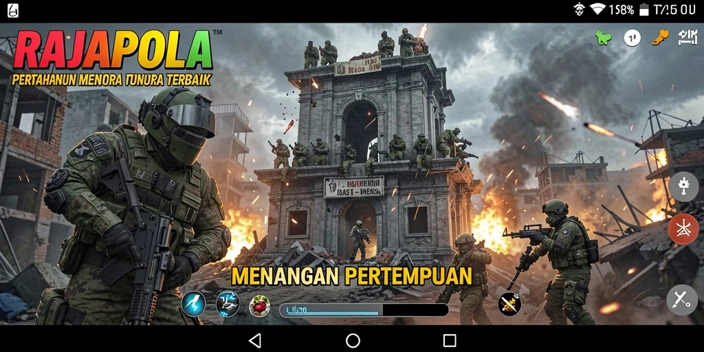 Tampilan menarik saat menyerang musuh dalam RAJAPOLA Tower Defense.