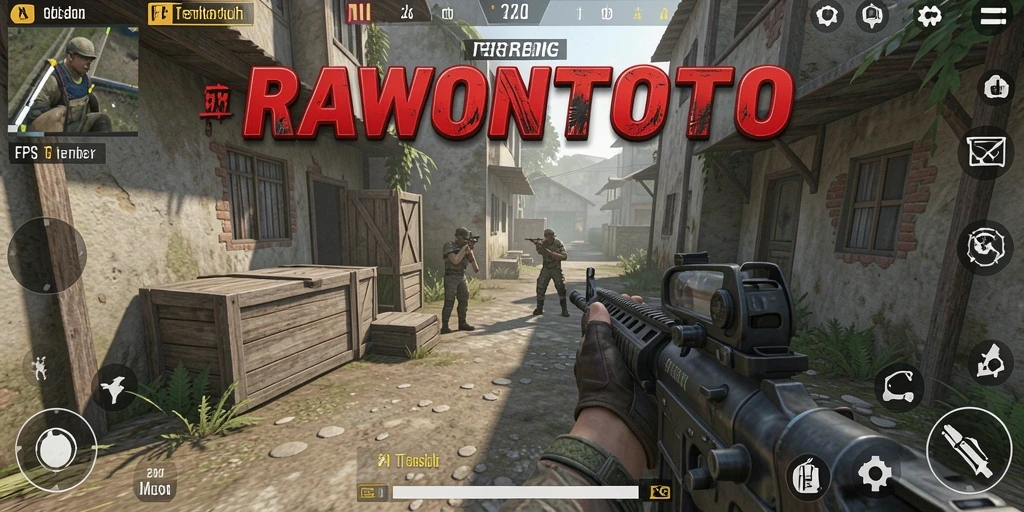 Tampilan gameplay seru di RAWONTOTO dengan aksi tembak-menembak mendebarkan.