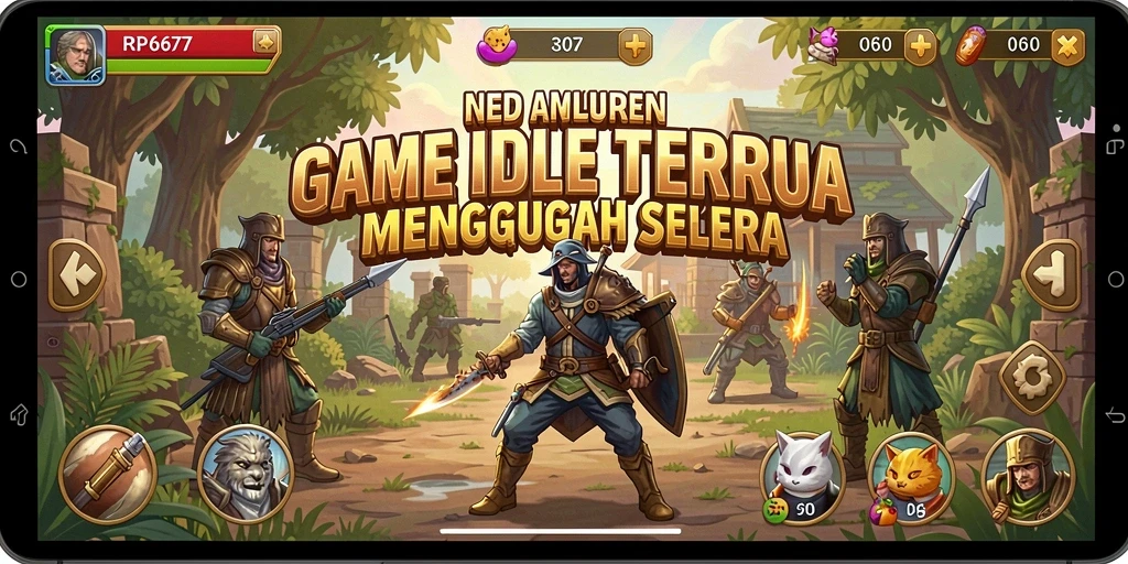 Screenshot menampilkan gameplay seru dari game Idle RP6677.