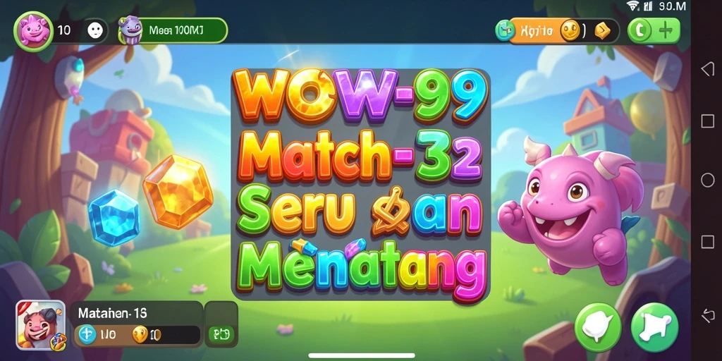 Gameplay WOW99 memperlihatkan kombinasi warna-warni dalam permainan Match-3.